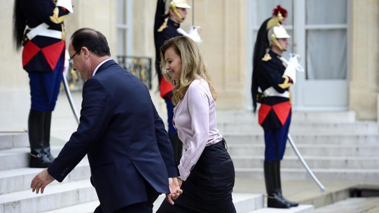 François Hollande et sa compagne, Valérie Trierweiler, le 1er octobre 2013 à Paris [Eric Feferberg / AFP/Archives]