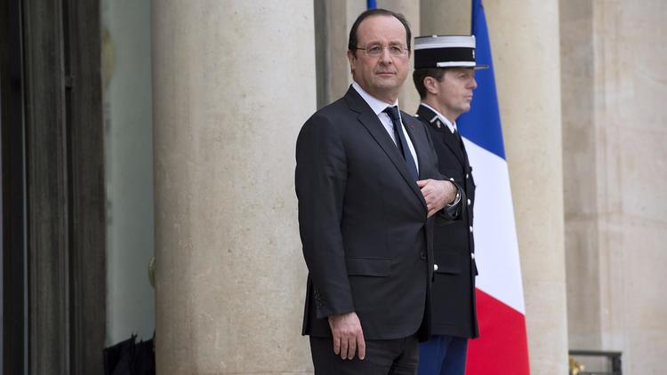 François Hollande le 7 janvier 2014 sur le perron de l'Elysée à Paris [Alain Jocard / AFP/Archives]