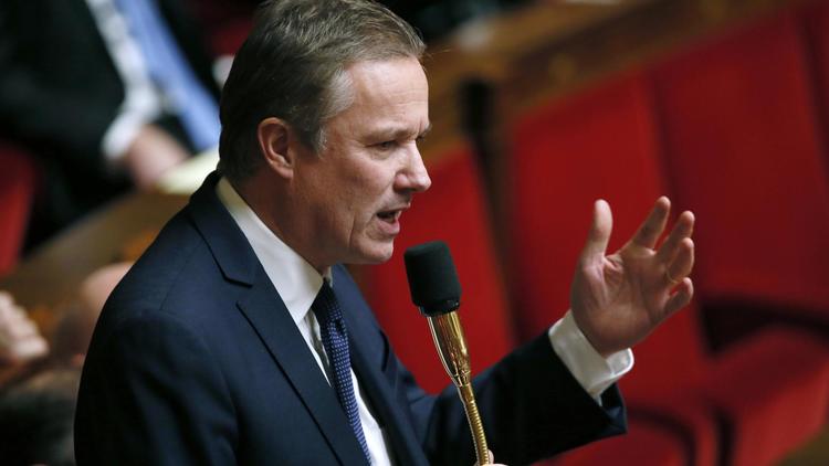Nicolas Dupont-Aignan, le 7 janvier 2014 devant l'Assemblée nationale [Patrick Kovarik / AFP/Archives]