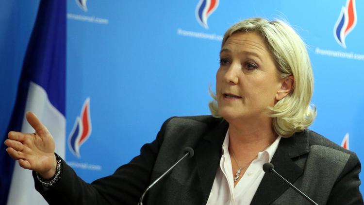 Marine Le Pen le 30 mars 2014 au siège du FN à Nanterre [Kenzo Tribouilard / AFP]