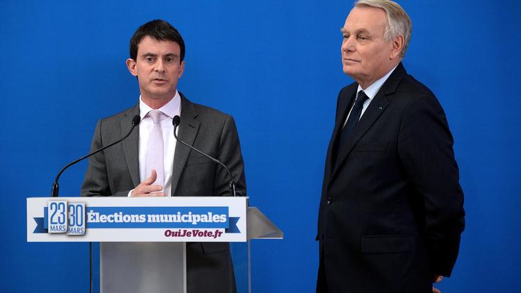Manuel Valls (gauche) et Jean-Marc Ayrault à Paris le 17 février 2014  [Pierre Andrieu / AFP/Archives]