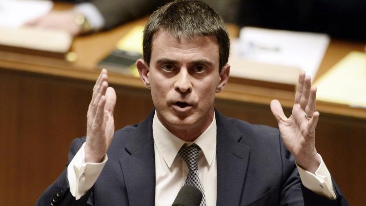 Le Premier ministre Manuel Valls devant l'Assemblée nationale, le 8 avril 2014 [Eric Feferberg / AFP]