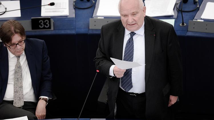Le député européen Joseph Daul, le 16 avril 2014 au Parlement de Strasbourg [Frederick Florin / AFP]