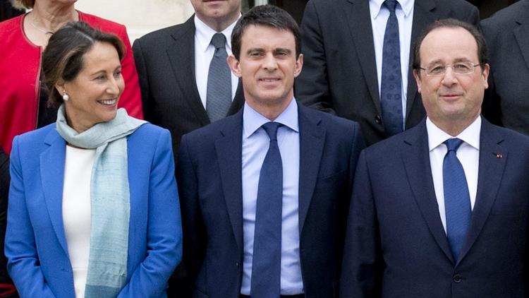 Ségolène Royal, Manuel Valls et François Hollande (de gauche à droite) à l'Elysée le 15 mai 2014 [Alain Jocard / AFP/Archives]