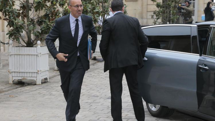 Le secrétaire d’État aux Affaires européennes Harlem Désir à Matignon le 2 mai 2014 [Jacques Demarthon / AFP]