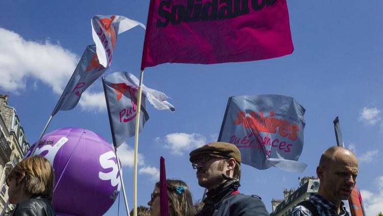 Manifestation à l'initiative de l'Union syndicale Solidaires, le 15 mai 2014 à Paris [Fred Dufour / AFP/Archives]