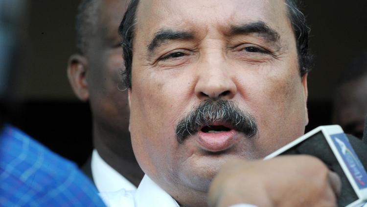 Le chef de l'Etat mauritanien sortant Mohamed Ould Abdel Aziz, réélu à sa propre sucession, le 21 juin 2014 à Nouakchott [Seyllou / AFP]