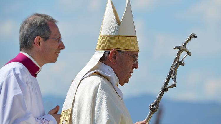 Le pape François en visite en Calabre, à Sibari, le 21 juin 2014 [Vincenzo Pinto / AFP]