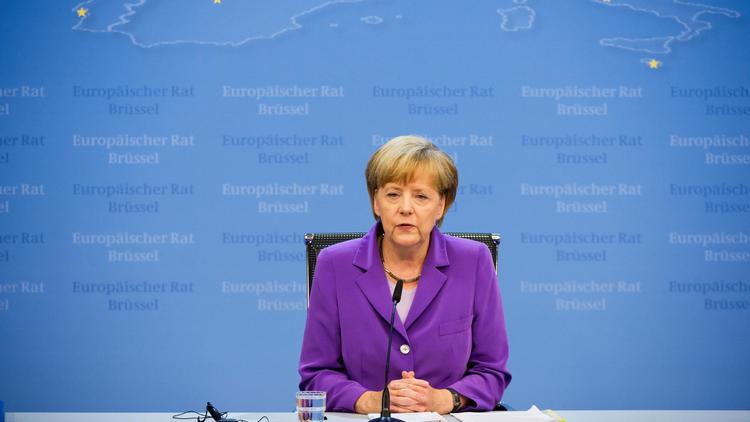 La chancelière allemande Angela Merkel à Bruxelles,le 27 juin 2014 [Alain Jocard / AFP]