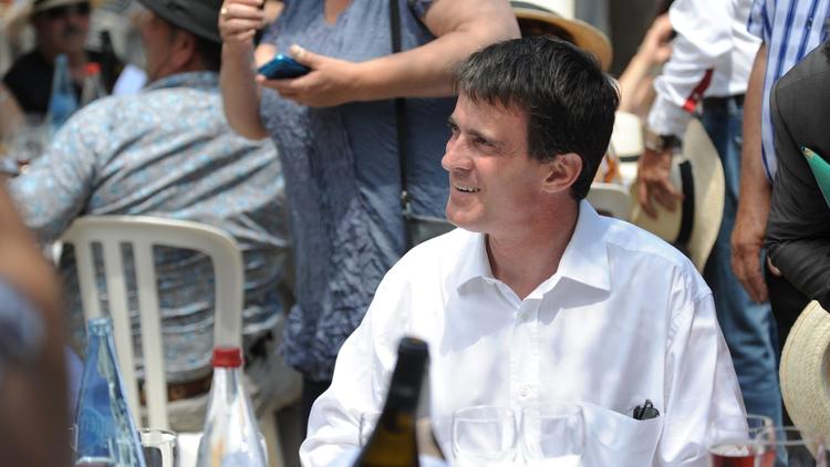Le Premier ministre Manuel Valls à Vauvert dans le Gard le 6 juillet 2014 pour un "déjeuner républicain"  [Sylvain Thomas / AFP]