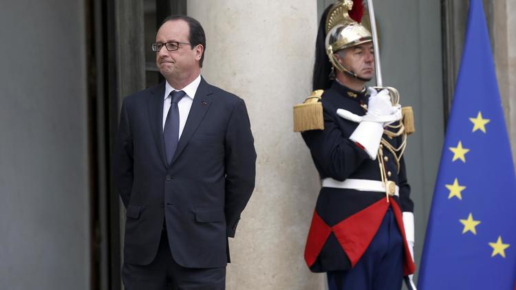 François Hollande sur le perron de l'Elysée, le 8 juillet 2014 [Thomas Samson / AFP]