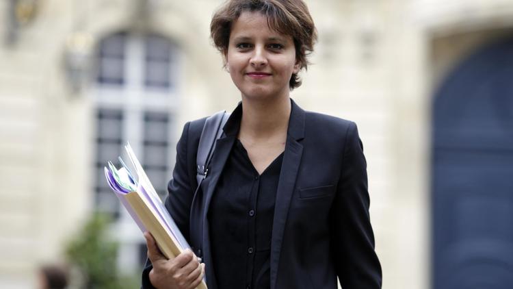 La ministre de la Jeunesse, Najat Vallaud-Belkacem, à son arrivée le 10 juillet 2014 à l'Hôtel Matignon à Paris  [Kenzo Tribouillard / AFP]