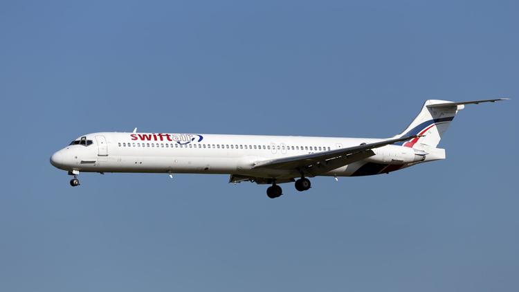 Un MD-83 de la compagnie Swiftair à son arrivée à Bruxelles le 16 mai 2014 [Kevin Cleynhens / AFP/Archives]