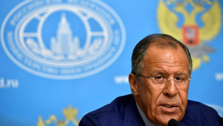 Le ministre russe des Affaires étrangères Sergueï Lavrov, le 28 juillet 2014 lors d'une conférence de presse à Moscou [Kirill Kudryavtsev / AFP]