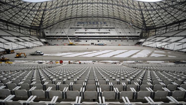 Le stade Vélodrome de Marseille en travaux, le 4 juillet 2014 [Boris Horvat / AFP]