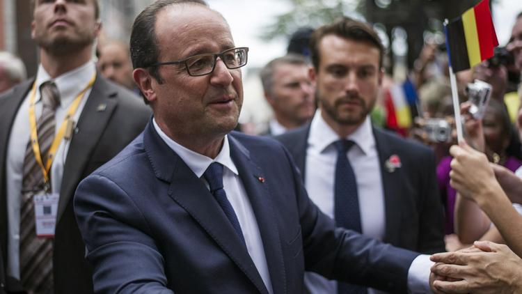 Le président français François Hollande à Liège lors des commémorations de l'invasion de la Belgique par l'Allemagne lors de la Première guerre mondiale le 4 août 2014 [Fred Dufour / AFP/Archives]
