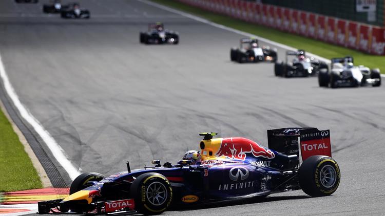 La Red Bull de Daniel Ricciardo sur le circuit de Spa pour le Grand Prix de Belgique le 24 août 2014 [Tom Gandolfini / AFP]