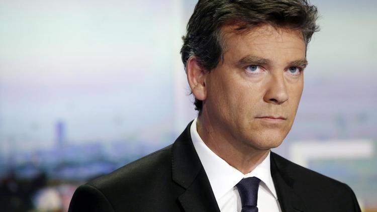 Arnaud Montebourg, ministre de l'Economie démissionnaire sur le plateau du journal de 20h de TF1 le 25 août 2014 [Thomas Samson / AFP]