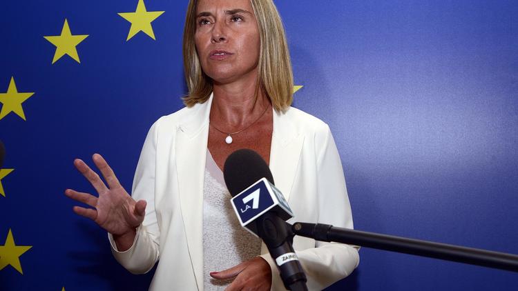La ministre italienne des Affaires étrangères et candidate des dirigeants sociaux-démocrates européens au poste de chef de la diplomatie européenne, le 29 août 2014 à Milan [Giuseppe Aresu / AFP]