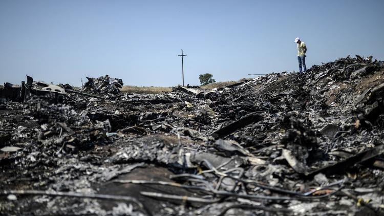 Les débris de l'avion MH17 dans l'est de l'Ukraine, le 26 juillet 2014 [Bulent Kilic / AFP]