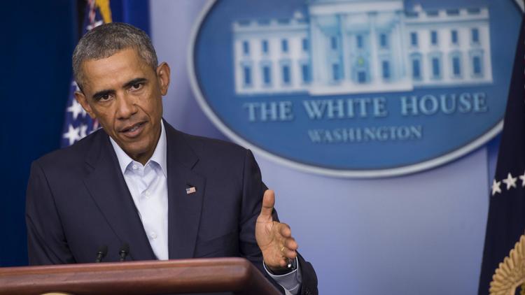 Barack Obama lors d'un point de presse le 18 août 2014 à la Maison Blanche [Saul Loeb / AFP]