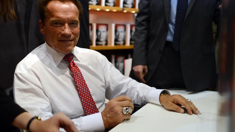 Arnold Schwarzenegger à la Foire du livre de Francfort, le 10 octobre 2012 [Johannes Eisele / AFP]