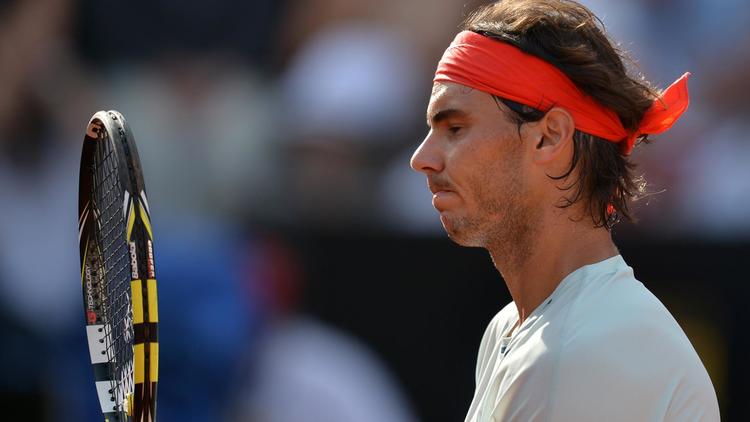 L'Espagnol Rafael Nadal en demi-finale contre Tomas Berdych le 18 mai 2013 à Rome [Gabriel Bouys / AFP]