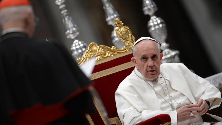 Le pape François, le 23 mai 2013 à la Basilique Saint-Pierre du Vatican [Filippo Monteforte / AFP]
