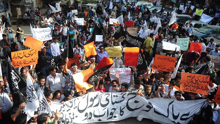 Manifestation le 20 septembre 2012 à Karachi [Asif Hassan / AFP]