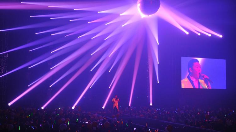 Le pop-singer coréen Park Jae-sang, alias Psy, en concert le 2 octobre 2012 à Séoul [Kim Jae-Hwan / AFP]