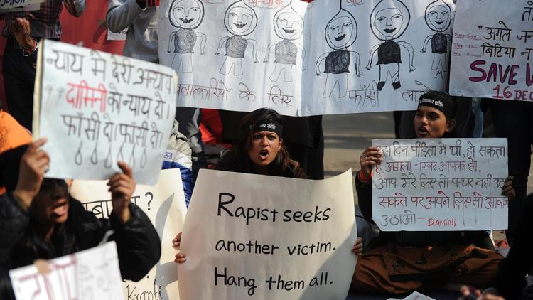 Manifestation à New Delhi en réaction au viol et au meurtre d'une étudiante en décembre, le 29 janvier 2013 [Sajjad Hussain / AFP/Archives]
