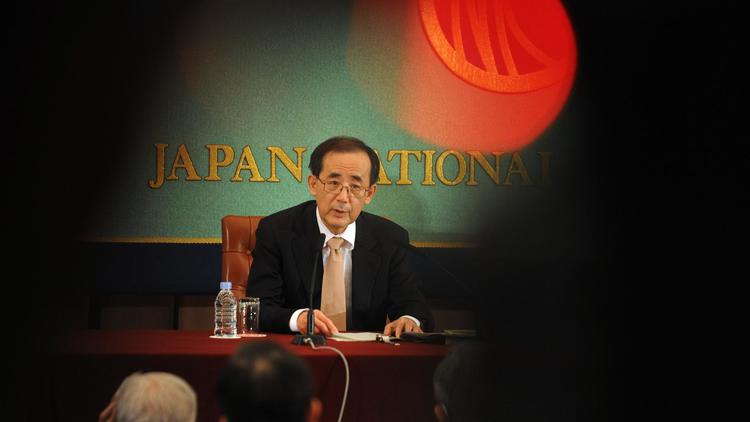Le gouverneure de la Banque centarle du Japon Masaaki Shirakawa en conférence de presse à Tokyo, le 25 janvier 2013 [Rie Ishii / AFP]