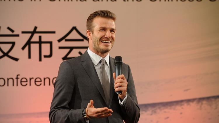 David Beckham donne une conférence de presse le 20 mars 2013 à Pékin [Wang Zhao / AFP]