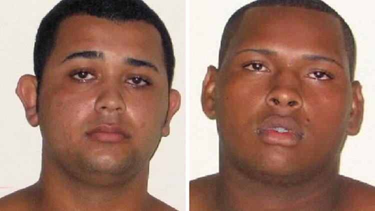 Photos diffusées par la police brésilienne montrant les deux auteurs présumés du viol d'une étudiante américaine à Rio, le 30 mars 2013 [ / Police brésilienne/AFP]