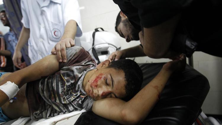 Un Palestinien blessé dans un hôpital de Gaza, le 10 novembre 2012 [Mohammed Abed / AFP]
