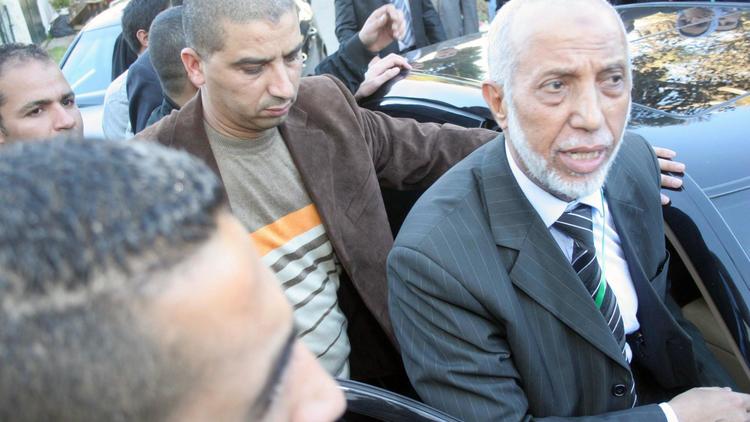 Le chef du FLN, Abdelaziz Belkhadem, après avoir perdu un vote de confiance à Alger le 31 janvier 2013 [ / AFP]
