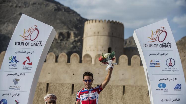 L'Espagnol Joaquim Rodriguez vainqueur de la 4e étape du Tour d'Oman le 14 février 2013 à Jabal al Akhdhar [Jeff Pachoud / AFP]