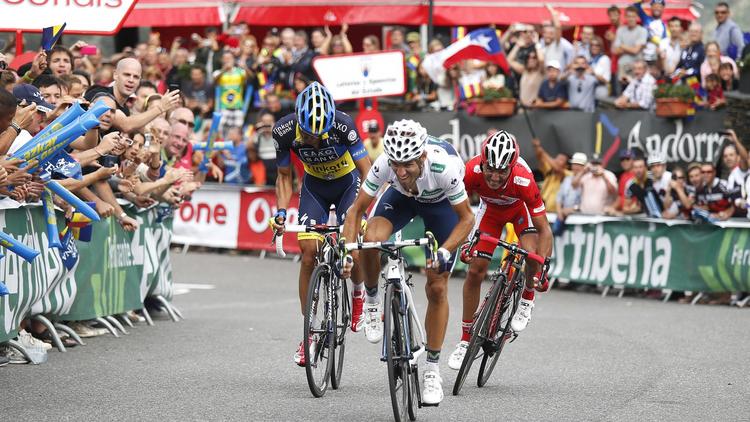 L'Espagnol Alejandro Valverde (Movistar) a remporté samedi la 8e étape du Tour d'Espagne, longue de 174,7 km entre Lleida et le Col de la Gallina, en Andorre, l'Espagnol Joaquim Rodriguez (Katusha) restant en tête du classement général.[AFP]