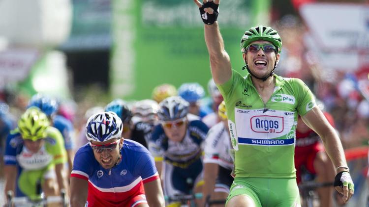 L'Allemand John Degenkolb (Argos-Shimano) a enlevé mardi sa quatrième victoire de la Vuelta 2012 lors de la 10e étape du Tour d'Espagne (190 km) entre Ponteareas et Sanxenxo, l'Espagnol Joaquim Rodriguez (Katusha) conservant, lui, le maillot rouge de leader.[AFP]