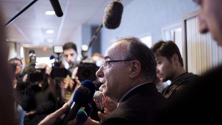Le président de la Confédération des syndicats médicaux français (CSMF), Michel Chassang, à l'issue des négociations à Paris le 23 octobre 2012 [Fred Dufour / AFP]