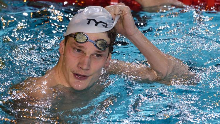 Le nageur Français Yannick Agnel après le 400 m nage libre le 22 novembre 2012 à Chartres [Eric Feferberg / AFP]