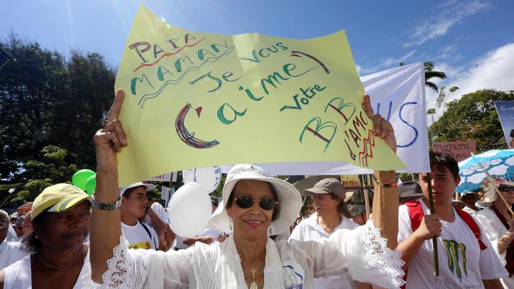 Manifestation à Saint-Denis de la Réunion contre le mariage gay le 9 décembre 2012 [Richard Bouhet / AFP]
