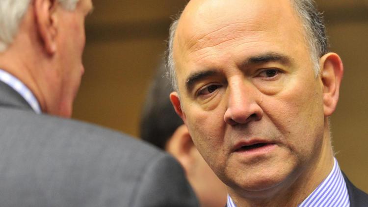 Le ministre de l'Economie Pierre Moscovici, le 12 décembre 2012 à Bruxelles pour une réunion des ministres européens des Finances [Georges Gobet / AFP/Archives]