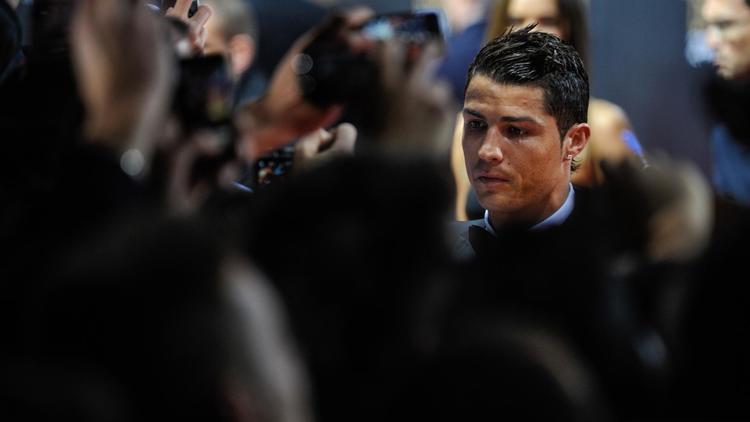 Le Madrilène Cristiano Ronaldo lors de la cérémonie du Ballon d'Or, le 7 janvier 2013 à Zurich [Sebastien Bozon / AFP]