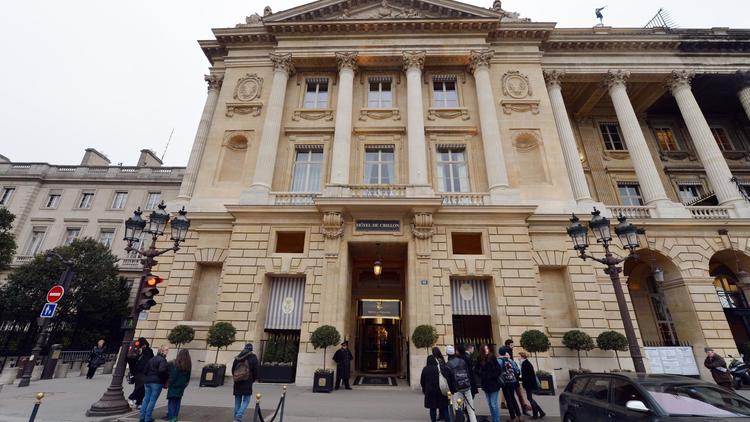 La facade de l'hôtel Crillon, le 28 février 2013, à Paris [Miguel Medina / AFP]