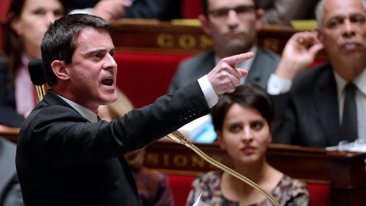 Le ministre de l'Intérieur Manuel Valls, le 26 mars 2013 à l'Assemblée nationale à Paris