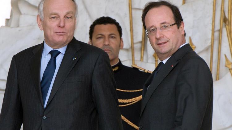 Jean-Marc Ayrault et François Hollande le 27 mars 2013 à l'Elysée [Bertrand Langlois / AFP]