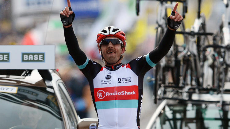 Le Suisse Fabian Cancellara vainqueur du Tour des Flandresle 31 mars 2013 [Yorick Jansens / Belga/AFP]