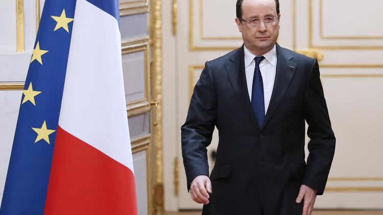 Le président François Hollande à l'Elysée à Paris le 10 avril 2013 [Patrick Kovarik / AFP]