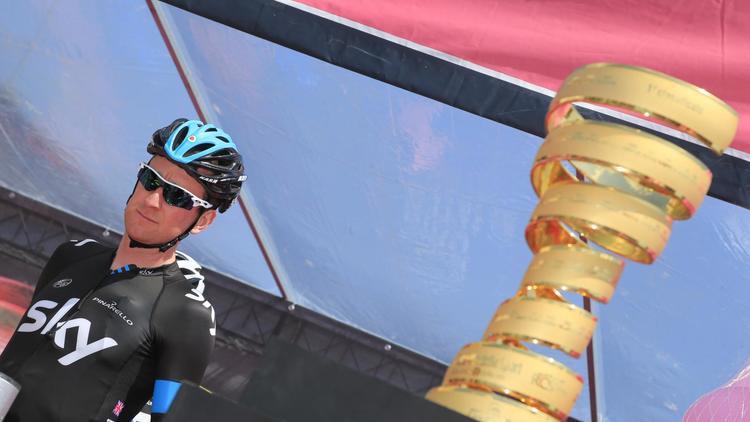 Le Britannique Bradley Wiggins avant le départ de la 10e étape du Tour d'Italie à Altopi à Cordenons, le 14 mai 2013. [Luk Benies / AFP/Archives]